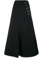 Ellery A-line Maxi Skirt, Women's, Size: 10, Black, Silk/cotton