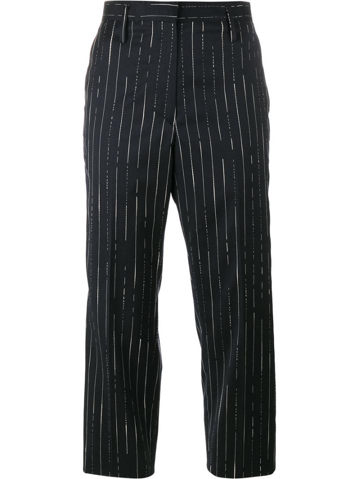 Golden Goose Deluxe Brand Stripe Cropped Trousers, Women's, Size: Medium, Blue, Virgin Wool/cotton/viscose/cotton