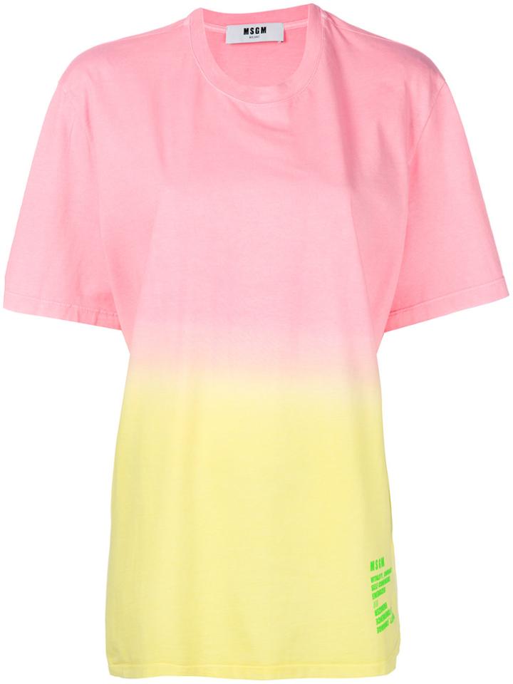 Msgm Dip-dye T-shirt - Pink & Purple