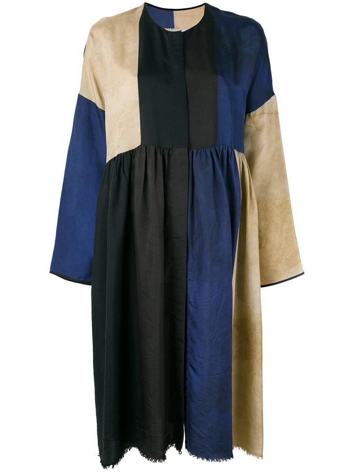 Uma Wang - Collarless Midi Coat - Women - Cupro/viscose - S, Blue, Cupro/viscose