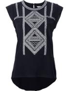 Veronica Beard Embroidered Sleeveless Top