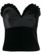 Moschino Velvety Panelled Bustier Top - Black