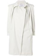 Balenciaga Trench Coat With Shoulder Pads - Nude & Neutrals