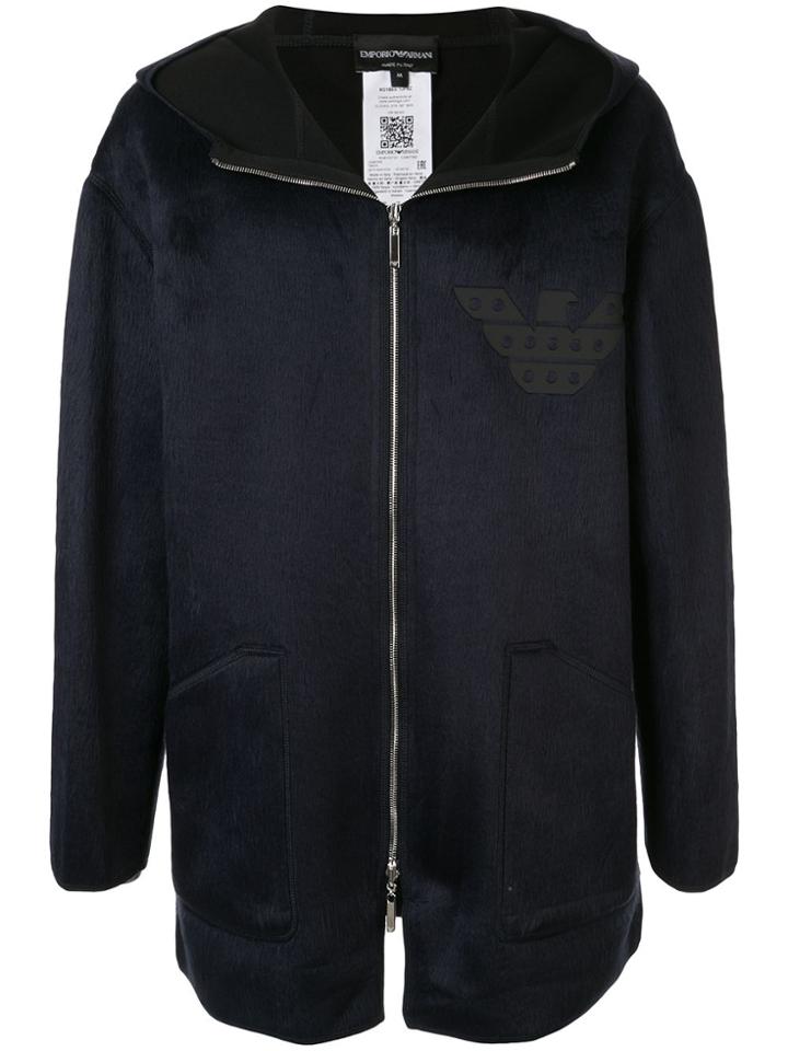 Emporio Armani Chest Logo Caban Jacket - Blue