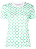 Miu Miu Heart Print T-shirt, Women's, Size: Small, Green, Cotton/polyamide