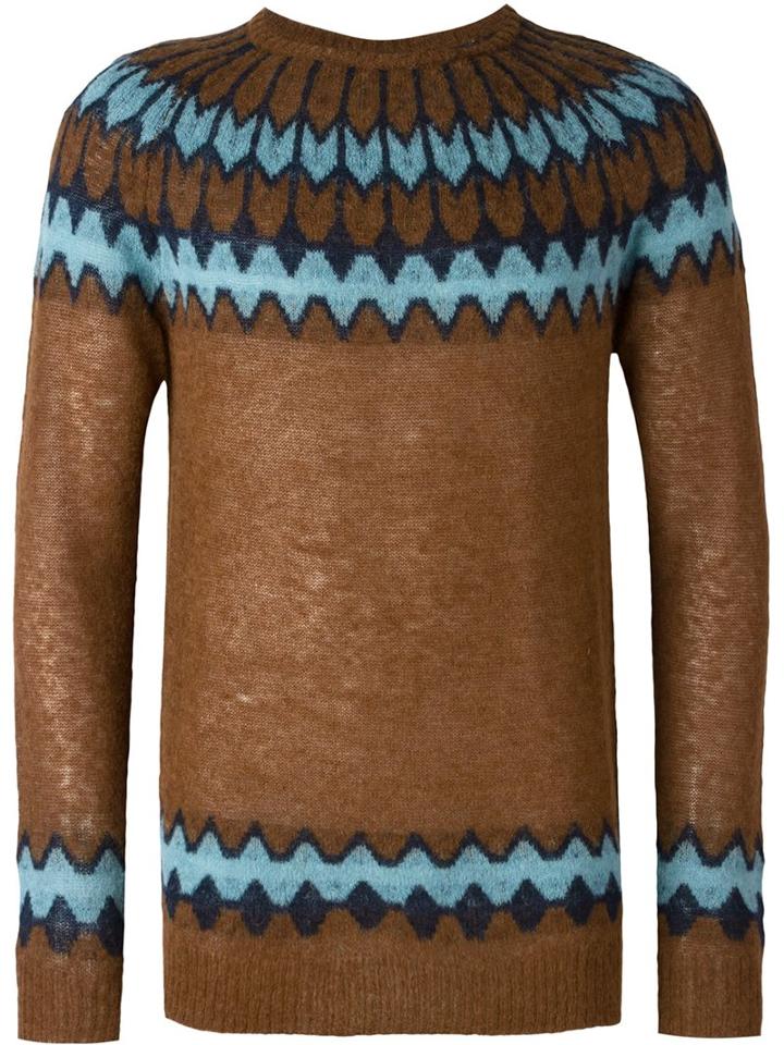 Laneus Geometric Print Jumper
