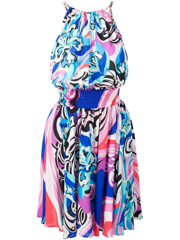 Emilio Pucci Abstract Print Short Dress - Blue