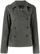 Closed Double-breasted Fitted Jacket - Grey