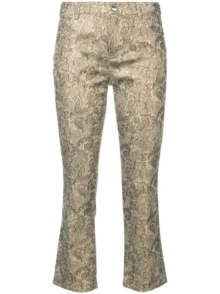 Alice+olivia Drew Cropped Flare Trousers - Metallic