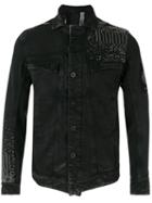 11 By Boris Bidjan Saberi - Embroidered Back Denim Jacket - Men - Cotton/spandex/elastane - L, Black, Cotton/spandex/elastane