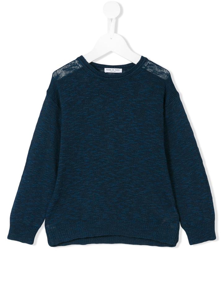 Babe And Tess - Long Sleeve Sweater - Kids - Cotton/linen/flax - 10 Yrs, Boy's, Blue