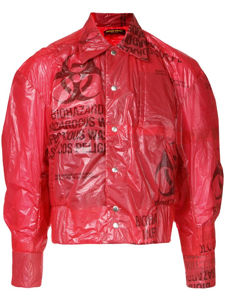 Private Policy Volume Jacket, Men's, Size: Small, Red, Plastic
