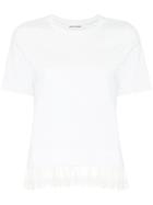 Muveil Tulle Hem T-shirt - White