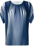 Stefano Mortari - Pleated T-shirt - Women - Polyester - 42, Blue, Polyester