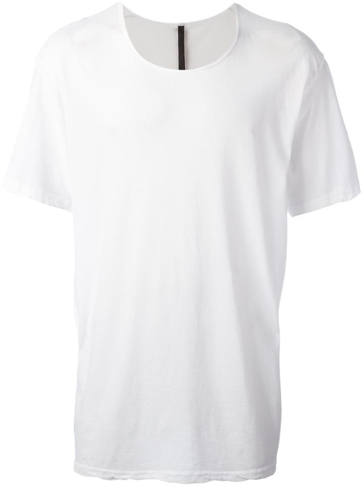Attachment Scoop Neck T-shirt, Men's, Size: 5, White, Cotton