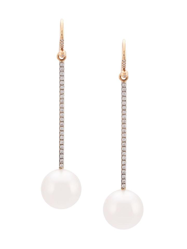 Irene Neuwirth 18kt White Gold, Diamond And Pearl Drop Earrings -