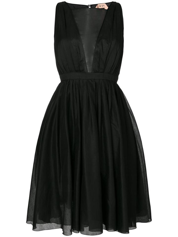 No21 Plunge Neck Cocktail Dress - Black