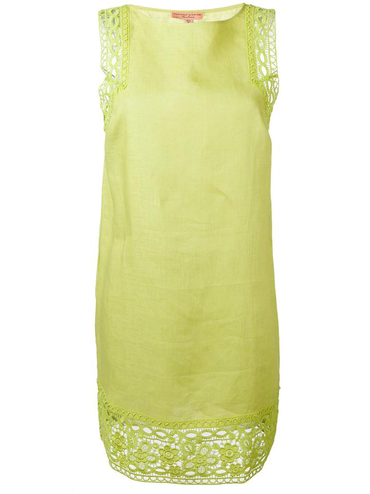 Ermanno Scervino - Crochet Detail Shift Dress - Women - Linen/flax/spandex/elastane - 42, Green, Linen/flax/spandex/elastane