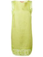 Ermanno Scervino - Crochet Detail Shift Dress - Women - Linen/flax/spandex/elastane - 42, Green, Linen/flax/spandex/elastane