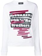 Dsquared2 'punk N Roll Brothers' Print Sweater - White