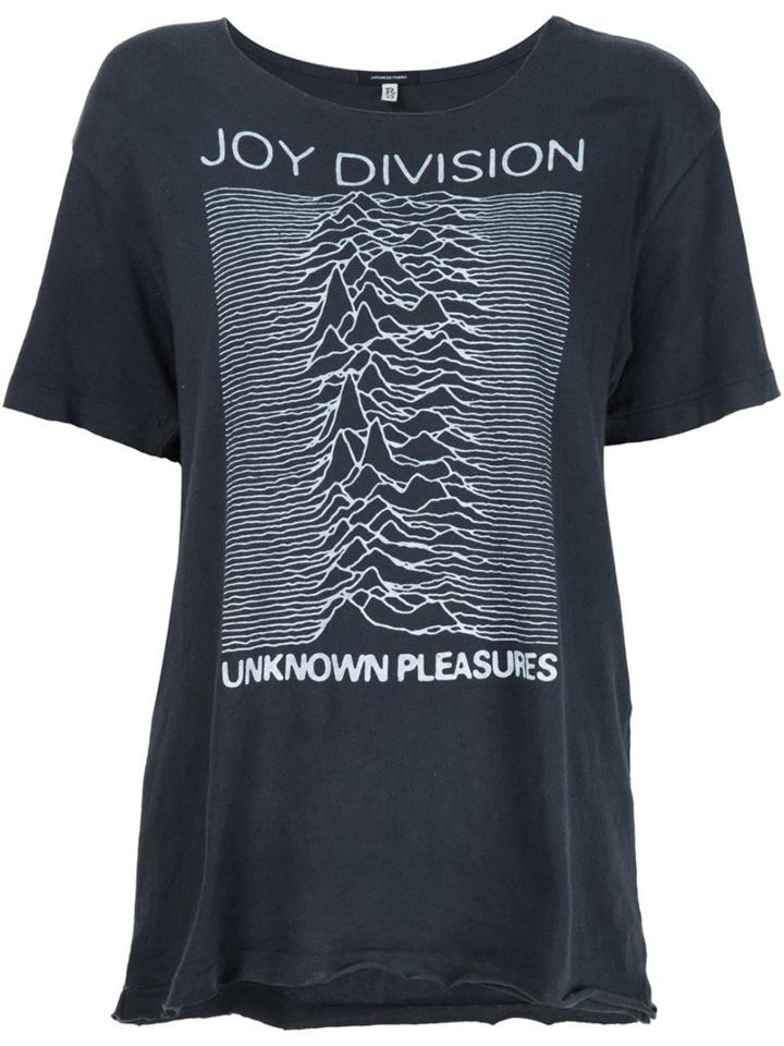 R13 Joy Division Print T-shirt, Women's, Size: Xs, Grey, Cotton/polyurethane