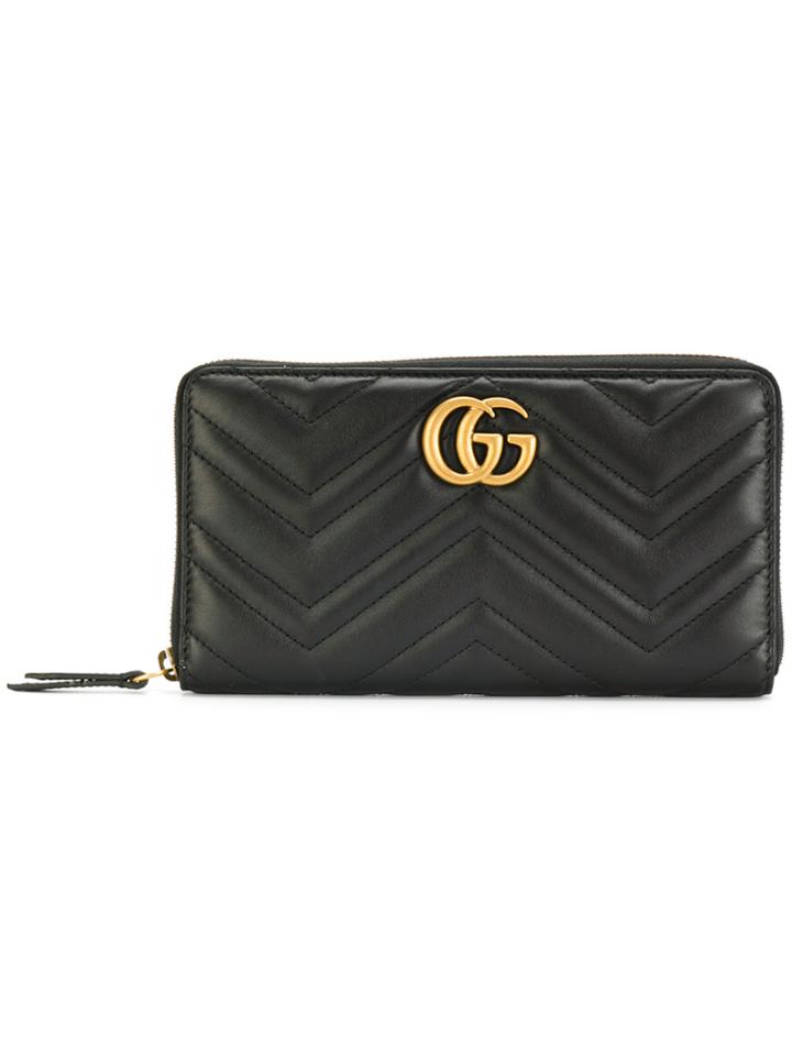 Gucci Gg Marmont Zip Wallet - Black