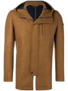 Manuel Ritz Hooded Woven Coat - Brown