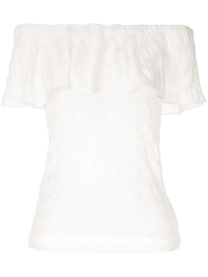 Missoni Off-shoulder Draped Panel Top - White