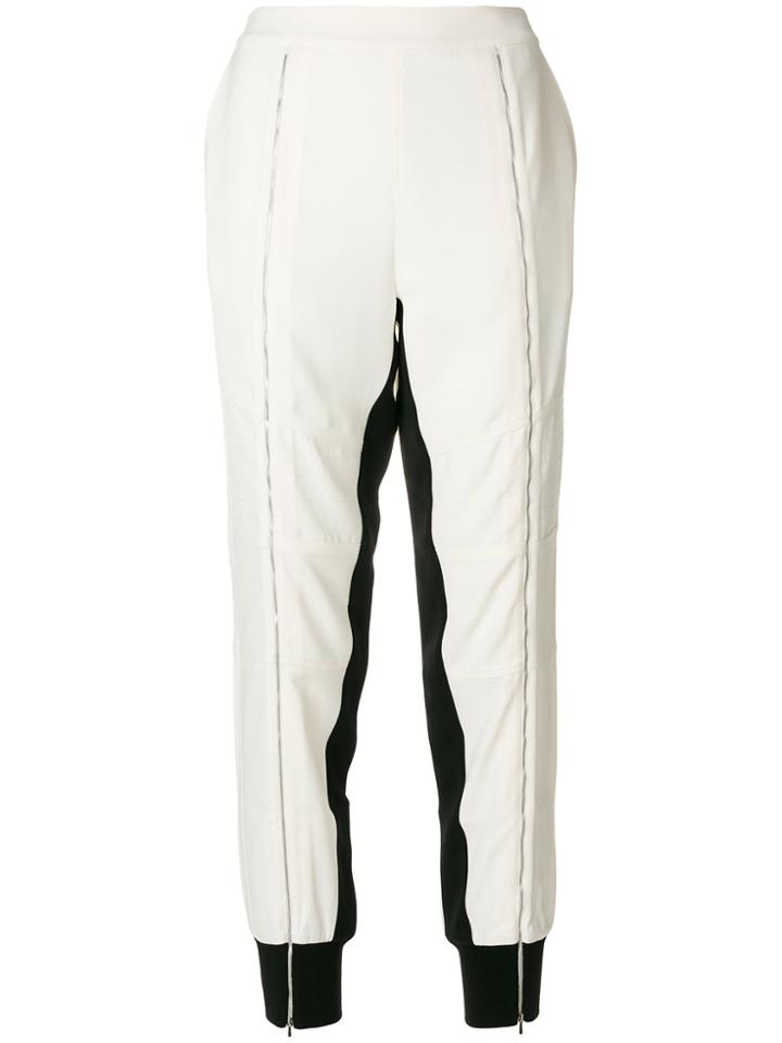 Karl Lagerfeld Zip Front Track Pants - White