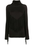 P.a.r.o.s.h. Fringed Turtle Neck Sweater - Brown