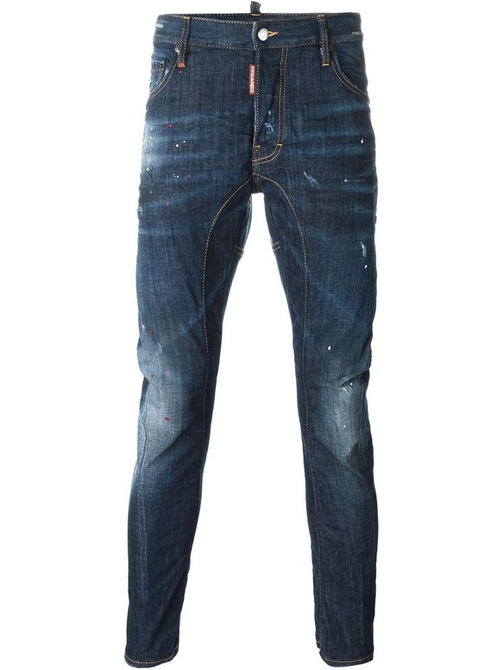 Dsquared2 Tidy Biker Jeans, Men's, Size: 42, Blue, Cotton/spandex/elastane/polyester