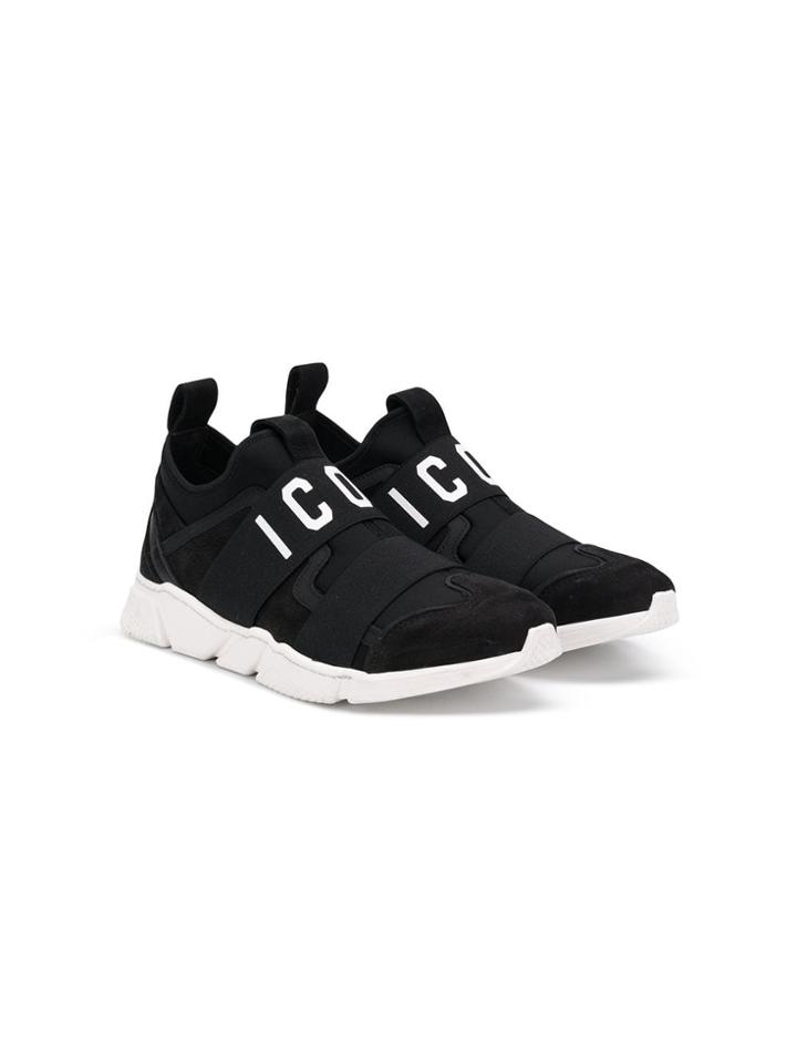 Dsquared2 Kids Teen Logo Slip-on Sneakers - Black