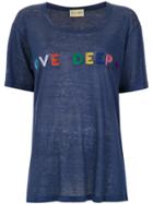 Andrea Bogosian 'love Deeply' Embroidery T-shirt - Blue