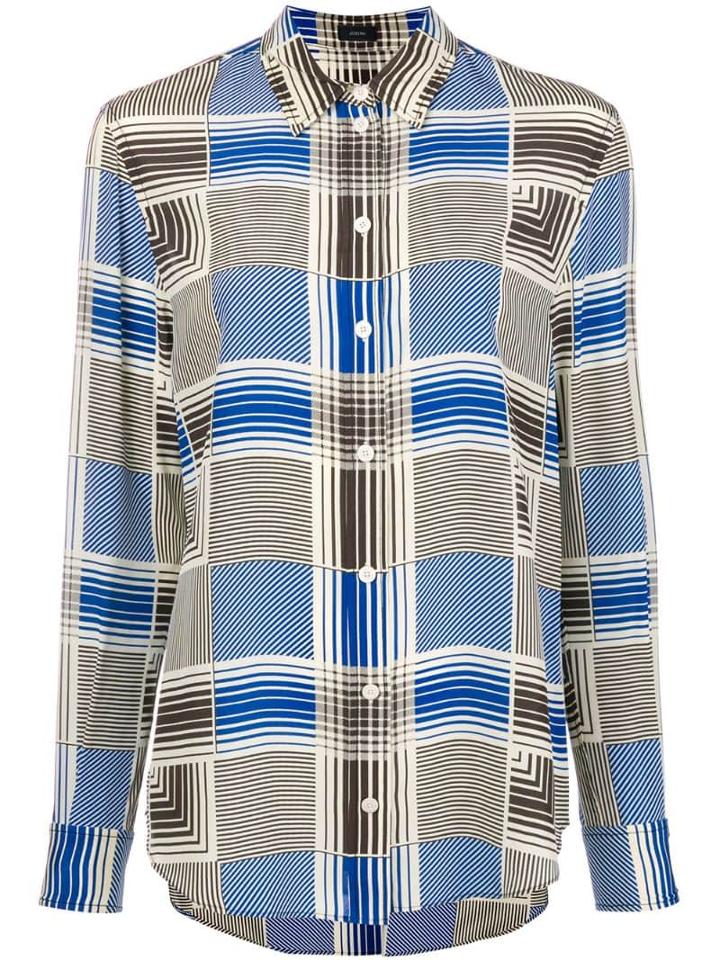 Joseph Checked Button-down Shirt - Neutrals