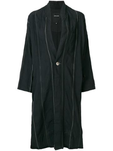 Pas De Calais Long Striped Coat - Black