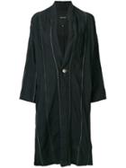Pas De Calais Long Striped Coat - Black