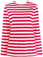Victoria Victoria Beckham Striped Long-sleeved T-shirt - Red