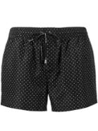 Dolce & Gabbana Polka Dot Swim Shorts, Men's, Size: 3, Black, Polyester
