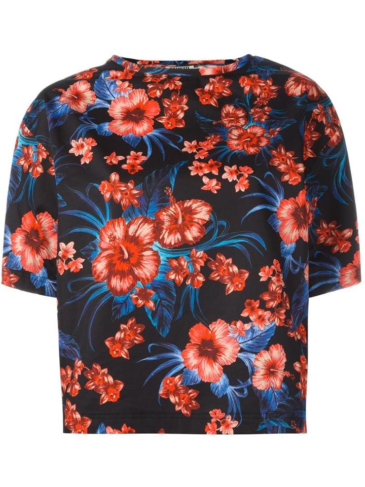 Fausto Puglisi Floral Print Blouse, Women's, Size: 42, Black, Cotton