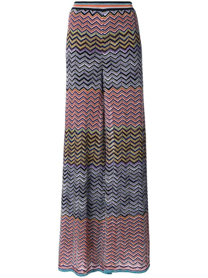 Missoni Zig Zag Palazzo Pants, Women's, Size: 40, Nylon/polyester/cupro/wool