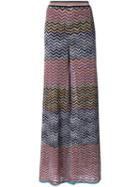 Missoni Zig Zag Palazzo Pants, Women's, Size: 40, Nylon/polyester/cupro/wool