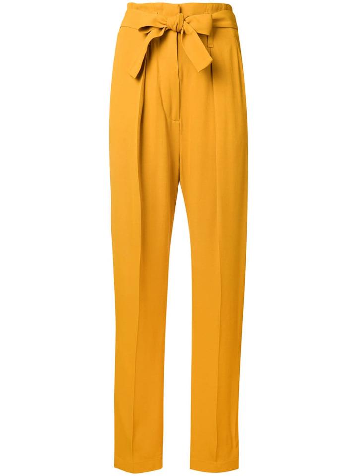 Pinko High Waisted Tapered Trousers - Yellow & Orange