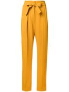 Pinko High Waisted Tapered Trousers - Yellow & Orange