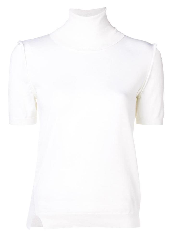 P.a.r.o.s.h. Turtleneck Knitted Top - White