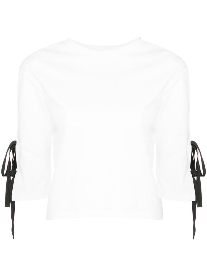 Le Ciel Bleu Ribbon Detail Blouse - White