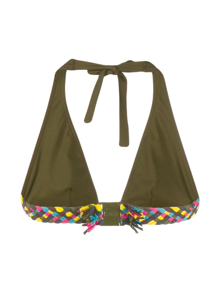 Eres Woven Bikini Top - Green