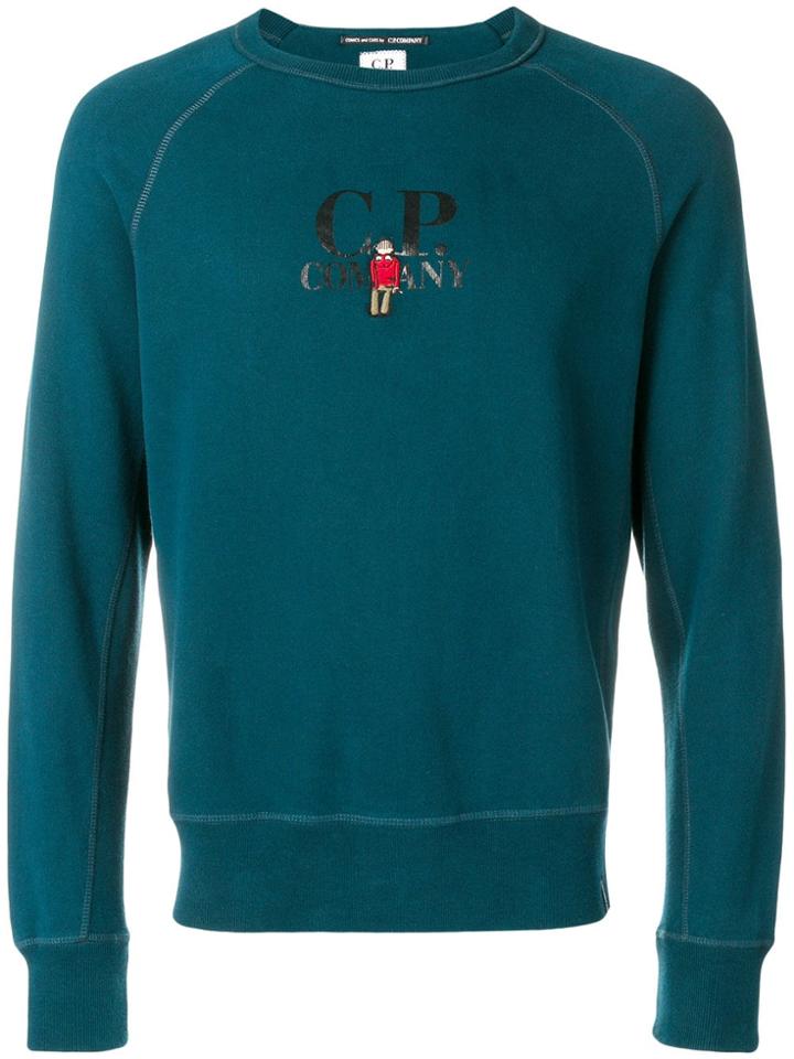 Cp Company Logo Printed Sweatshirt - Blue