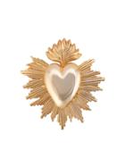 Oscar De La Renta Heart-shaped Brooch - Gold