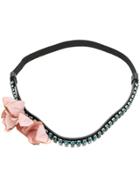 Marni Floral Headband With Beaded Appliqués - Black