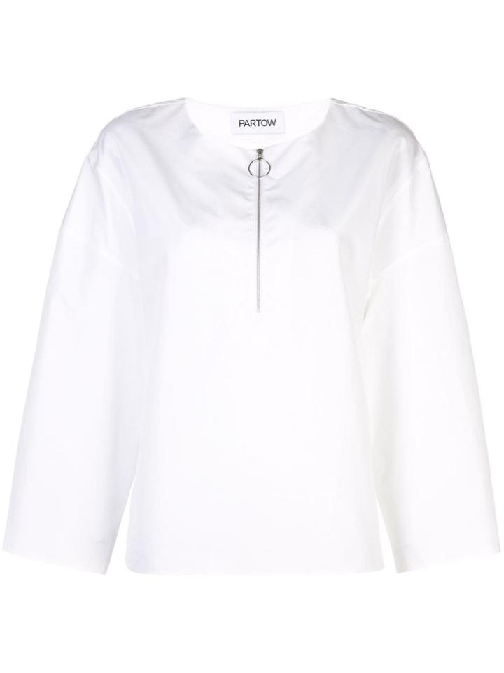 Partow Zip Front Blouse - White